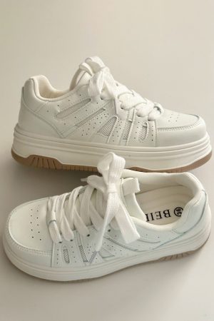 Breathable Platform Sneakers for Women - Thick-Soled Height-Increasing Casual White Shoes - 2025 Spring Fashion Essential