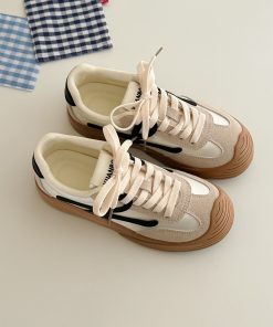 Breathable Women's Training Shoes - 2025 Summer Thick-Soled Versatile Soft-Soled White Sneakers for Sports and Skating