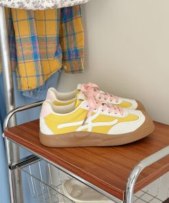 Breathable Women's Training Shoes - 2025 Summer Thick-Soled Versatile Soft-Soled White Sneakers for Sports and Skating