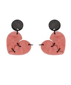 Broken Heart Earrings for Women - Exaggerated Dark Sweet Style, Contrasting Colors, Fun Ear Clips, Unique Fashion Accessories