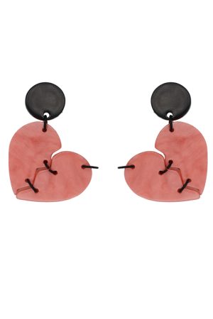 Broken Heart Earrings for Women - Exaggerated Dark Sweet Style, Contrasting Colors, Fun Ear Clips, Unique Fashion Accessories