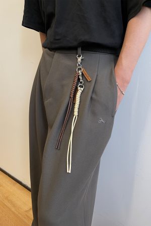 Brown Beige Woven Lanyard - 2025 Autumn Winter Trendy Accessory for 90s Y2K Style Fashion