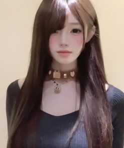 Brown Plush Cat Necklace Choker - Trendy Clavicle Chain for Girls, Cute Sweet Accessory, Perfect for Sweater Looks