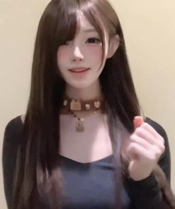 Brown Plush Cat Necklace Choker - Trendy Clavicle Chain for Girls, Cute Sweet Accessory, Perfect for Sweater Looks