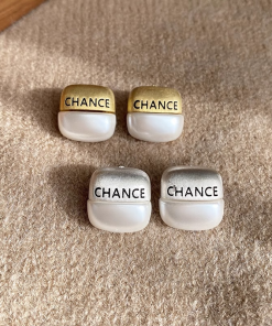 Brushed Metal Geometric Letter Stud Earrings for Women - High-End Versatile Gold Earrings for 2025 Fashion Trends