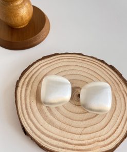 Brushed Square Irregular Earrings for Women - High-End Exaggerated Niche Style Jewelry for Fashion Lovers