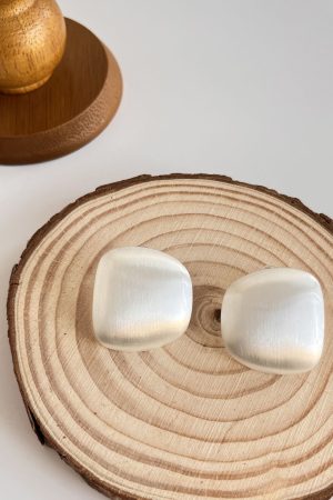 Brushed Square Irregular Earrings for Women - High-End Exaggerated Niche Style Jewelry for Fashion Lovers