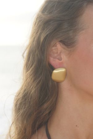 Brushed Square Irregular Earrings for Women - High-End Exaggerated Niche Style Jewelry for Fashion Lovers