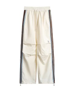 Burgundy Striped Work Pants for Women - Summer Thin Trendy Street Dance Pants, Jazz Dance Sports Trousers, Y2K Style