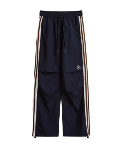 Burgundy Striped Work Pants for Women - Summer Thin Trendy Street Dance Pants, Jazz Dance Sports Trousers, Y2K Style