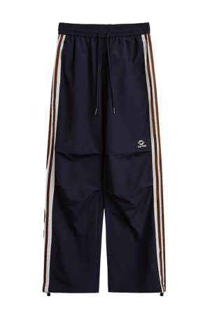 Burgundy Striped Work Pants for Women - Summer Thin Trendy Street Dance Pants, Jazz Dance Sports Trousers, Y2K Style