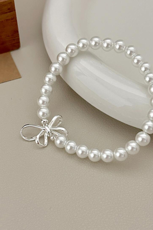 Butterfly Knot Imitation Pearl Bracelet for Girls - 2025 Light Luxury Exquisite Wristband, Trendy Best Friend Accessory