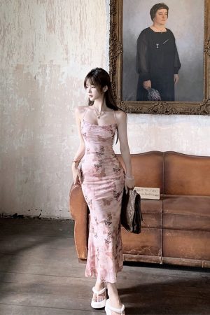Butterfly Print Backless Camisole Dress for Women, Slim Fit Bodycon Mini Skirt, Sweet and Spicy Summer Style
