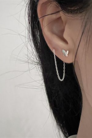 Butterfly Tassel Ear Thread Earrings for Women, Comfortable Ear Hole Care, 2025 Trendy Accessories for Sleep and Daily Wear