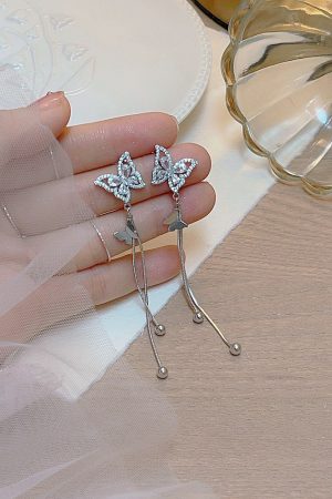 Butterfly Tassel Long Earrings for Women - Unique Minimalist Design, Versatile Stylish Accessory for Any Occasion