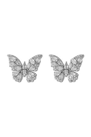 Butterfly Zircon Ear Cuffs for Women, French-Style Elegant Ear Clips, No Piercing Minimalist Accessories