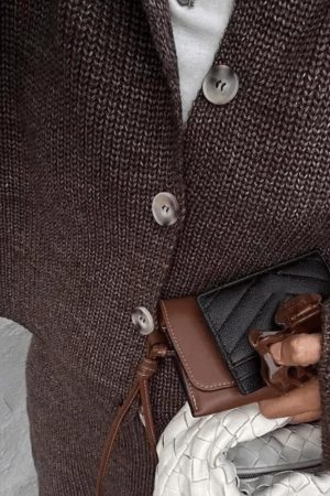 Button Up Shirt Outfit Aesthetic, Pretty Outfits Fancy - Preppy Knitted Cardigan & Mini Skirt Two Piece Set