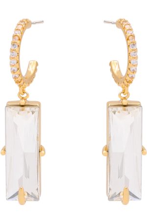 C-Shaped Floating Zircon Ear Hoops - Sparkling High-End French Style Gemstone Earrings in 925 Silver