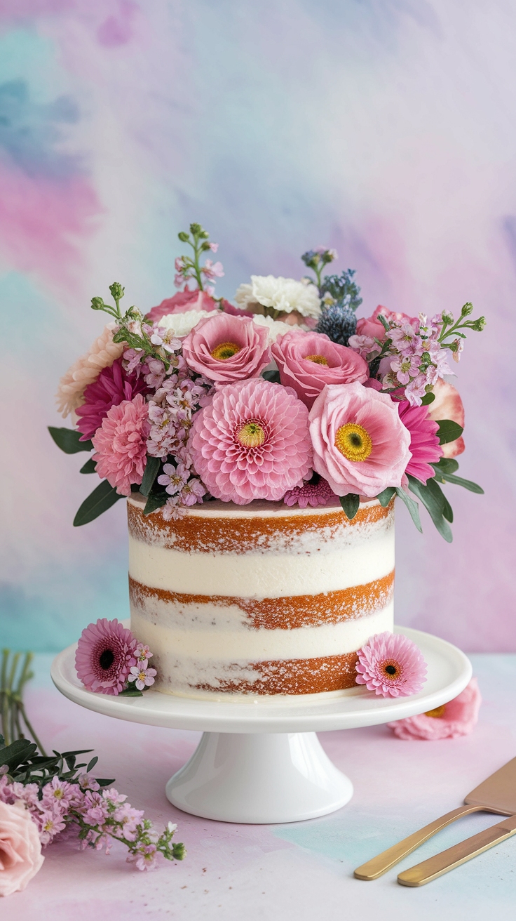Cake with Bouquet of Flowers: A Sweet Visual Delight outfit idea