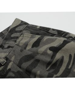 Camouflage Loose Cargo Shorts for Men - Outdoor Mountain Series, Summer Three-Quarter Pants with Multiple Pockets, Casual Hiking Wear