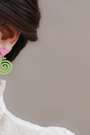 Candy-Colored Drop Earrings in Blue and White, Cute Summer Design, Trendy 2025 Style, Sweet Mosquito Coil-Inspired Fashion Accessories