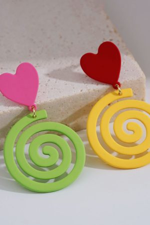 Candy-Colored Drop Earrings in Blue and White, Cute Summer Design, Trendy 2025 Style, Sweet Mosquito Coil-Inspired Fashion Accessories