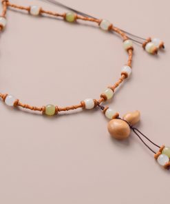 Car Yellow Boxwood Gourd Safety Pendant with Xiu Jade Olive Bamboo Joint for Rearview Mirror Decoration - 2025 Model