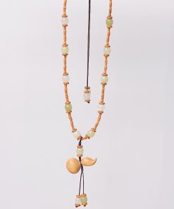 Car Yellow Boxwood Gourd Safety Pendant with Xiu Jade Olive Bamboo Joint for Rearview Mirror Decoration - 2025 Model