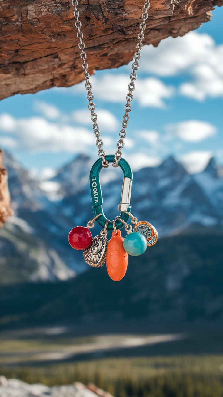 Carabiner Necklace with Charms: Adding Versatility to Style outfit idea