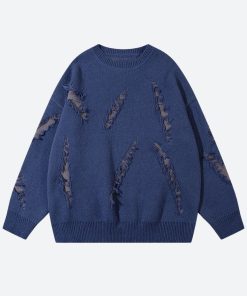 Cardigans, Abiti Alta Sartoria - Grunge Claw Distressed Knitted Sweater