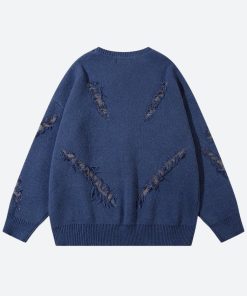 Cardigans, Abiti Alta Sartoria - Grunge Claw Distressed Knitted Sweater
