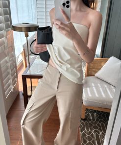 Cargo Fit Loose Multi-Pocket Khaki Straight-Leg Work Pants for a Relaxed Y2K Style