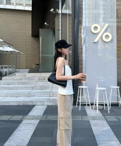 Cargo Fit Loose Multi-Pocket Khaki Straight-Leg Work Pants for a Relaxed Y2K Style