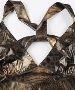 Carrie Bradshaw, Girl Dressing Style - Baddie Leopard Backless Top