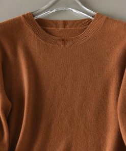 Cashmere Knit Sweater for Women - Soft Round Neck Loose Fit Pullover, Classic Slimming Silhouette, Perfect for Chic Layering