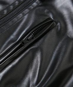 Casual Day Outfits, Simple Trendy Outfits - Cyberpunk Faux Leather Zip Up Top