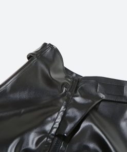 Casual Day Outfits, Simple Trendy Outfits - Cyberpunk Faux Leather Zip Up Top