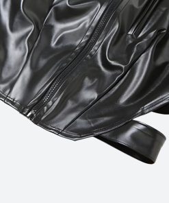 Casual Day Outfits, Simple Trendy Outfits - Cyberpunk Faux Leather Zip Up Top