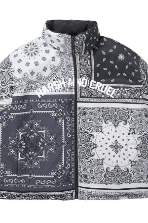 Casual Double-Sided Cotton Jacket with Stand-Up Collar and Cashew Flower Design â€“ Trendy Warm and Cold-Resistant Outerwear