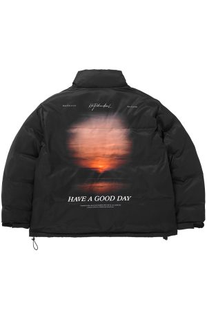 Casual Loose Cotton Jacket with Stand Collar in Sunset Cinematic Style - Street Photography Inspired Fashion