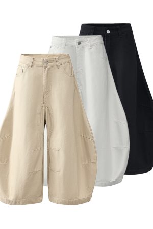Casual Loose Machete Pants - Trendy Three-Quarter Shorts for Summer 2025 - American Style Fashion