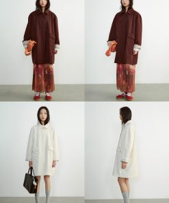 Casual Mid-Length Trench Coat with Color-Blocking Design for Early Spring Fashion