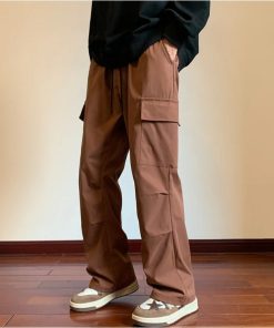 Casual Outfit For School, Outfits In Winter - Drawstring Cargo Parachute Pants