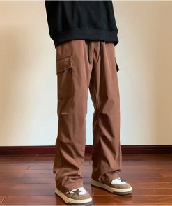Casual Outfit For School, Outfits In Winter - Drawstring Cargo Parachute Pants