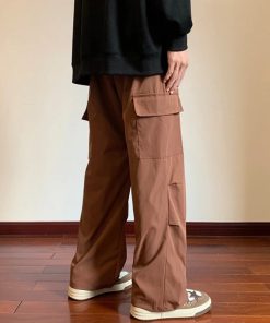 Casual Outfit For School, Outfits In Winter - Drawstring Cargo Parachute Pants