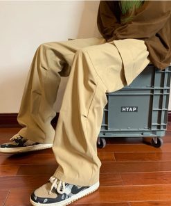 Casual Outfit For School, Outfits In Winter - Drawstring Cargo Parachute Pants