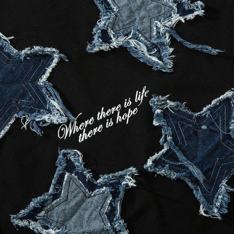 Casual Outfits For Teens, Adrette Outfits - Denim Star Patchwork Tee Casual Outfits For Teens, Adrette Outfits - Denim Star Patchwork Tee