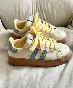 Casual Platform Sneakers for Women - Thick-Soled White Loafers, Versatile Niche Design, 2025 Trendy Footwear