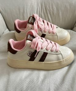 Casual Platform Sneakers for Women - Thick-Soled White Loafers, Versatile Niche Design, 2025 Trendy Footwear