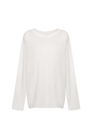 Casual Relaxed Wool Sweater for Women - Versatile Long Sleeve Top in Lazy Row Style, High-Quality Knit Fashion